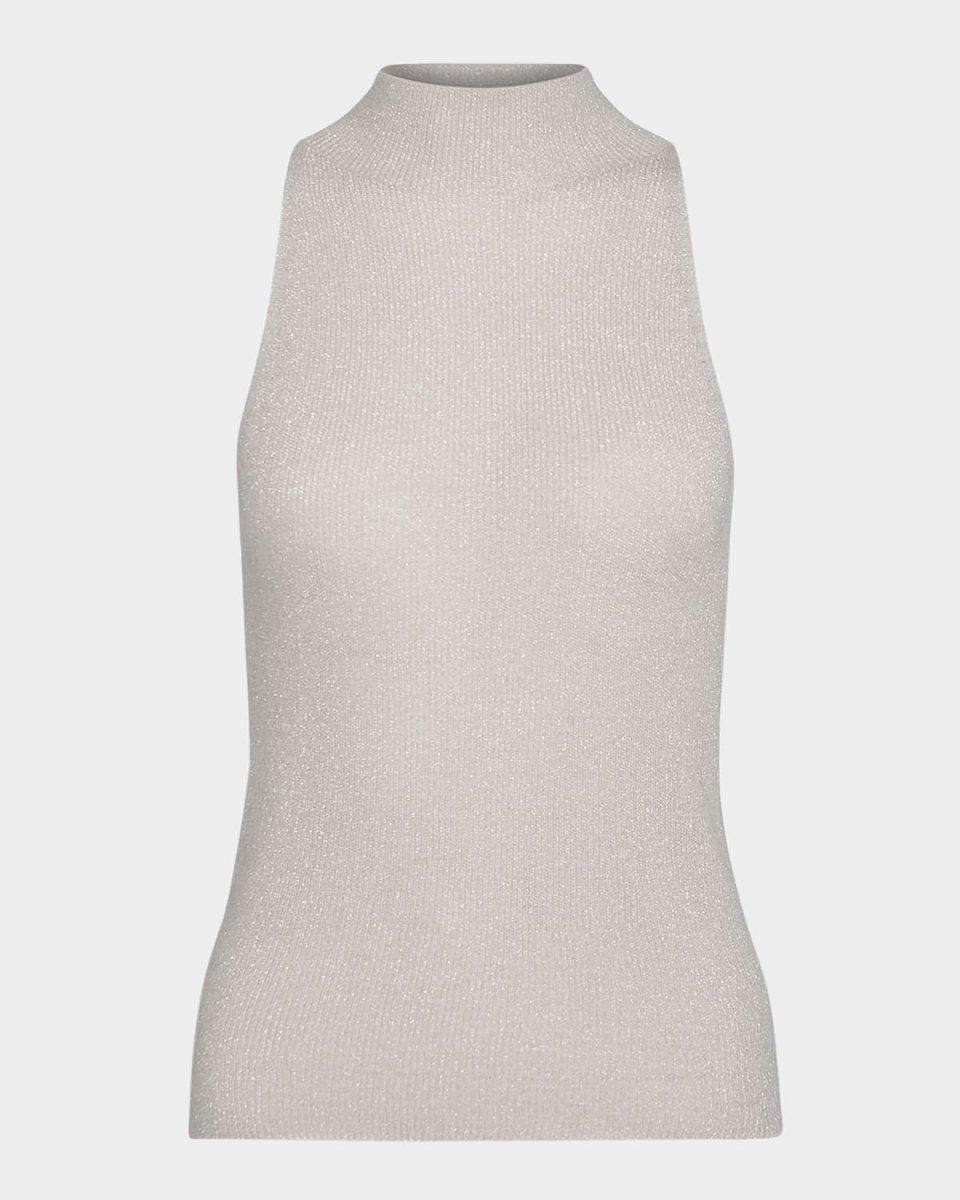 Metallic Mock-Neck Tank Top